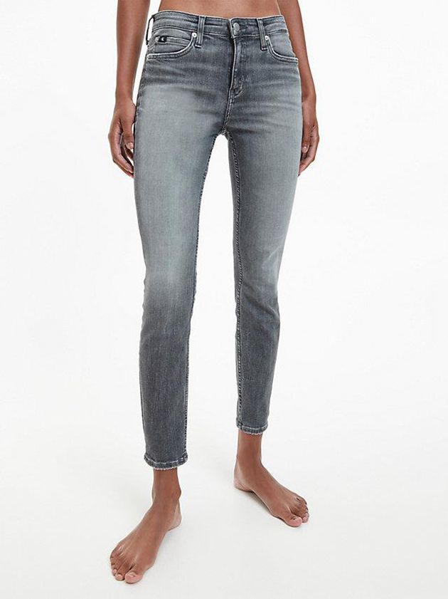 Calvin Klein USA Mid Rise Skinny Ankle Womens Jeans Grey 7854012-NY